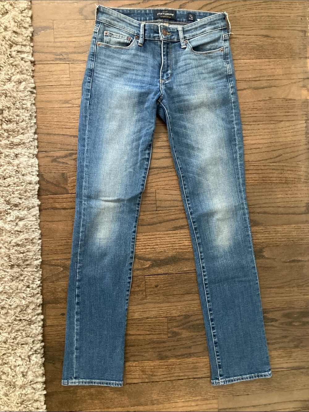 Lucky Brand Women's Straight-Leg Jeans in Medium Blue Fade